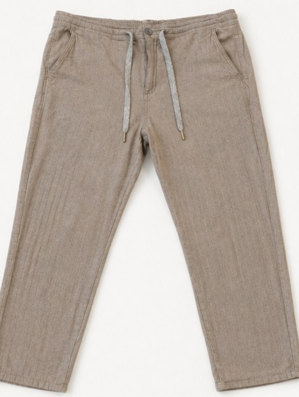 Caribbean Joe Men’s Size 36 Tan Herringbone Cotton Drawstring Pants